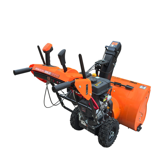 Souffleuse à neige 30 po, moteur à essence 302 cm³ 10 HP, démarreur électrique, tarière dentelée, manette de commande, lumière à DEL, guidon chauffant, TMG-GSBW30