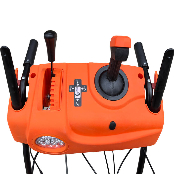 Souffleuse à neige 30 po, moteur à essence 302 cm³ 10 HP, démarreur électrique, tarière dentelée, manette de commande, lumière à DEL, guidon chauffant, TMG-GSBW30