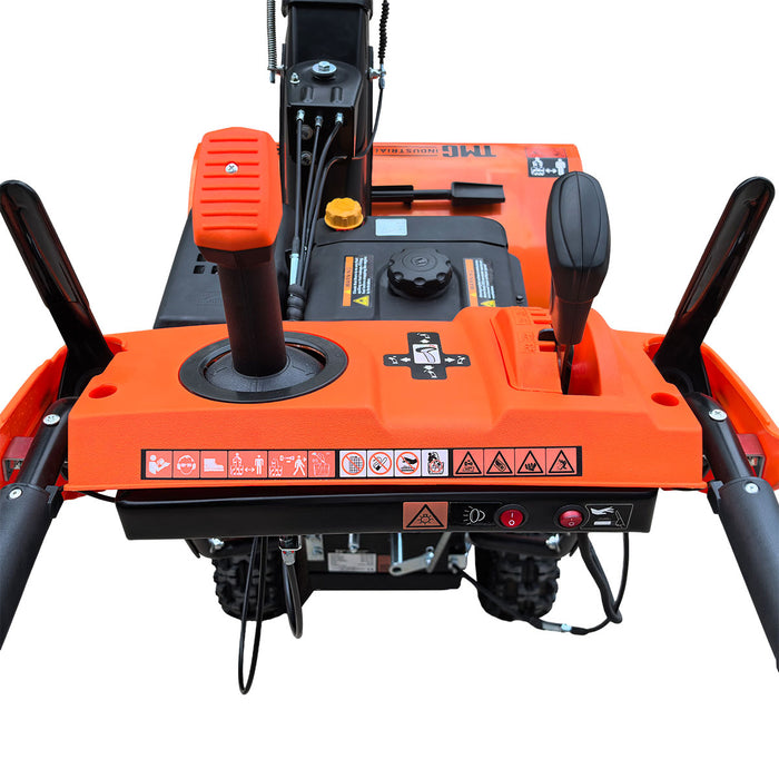 Souffleuse à neige 30 po, moteur à essence 302 cm³ 10 HP, démarreur électrique, tarière dentelée, manette de commande, lumière à DEL, guidon chauffant, TMG-GSBW30