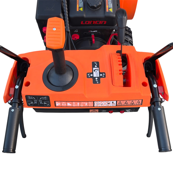Souffleuse à neige 33", moteur à essence 420cc 15 CV, tarière dentelée, joystick, lumière LED, poignée chauffante, TMG-GSBW33