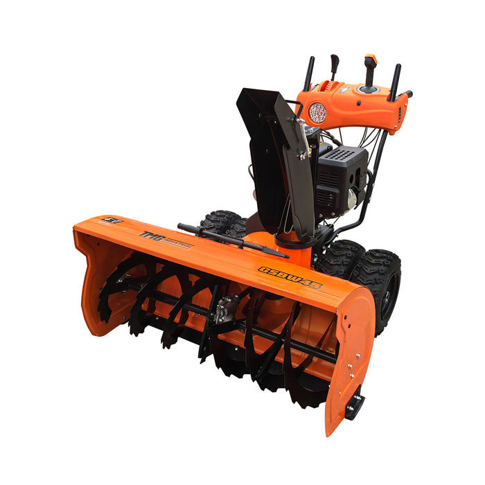 Souffleuse à neige 45 po, moteur à essence 420 cm3 15 CV, tarière dentelée, joystick, lumière DEL, poignée chauffante, TMG-GSBW45