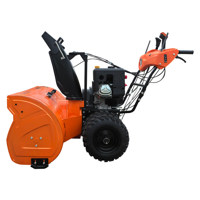 Souffleuse à neige 45 po, moteur à essence 420 cm3 15 CV, tarière dentelée, joystick, lumière DEL, poignée chauffante, TMG-GSBW45