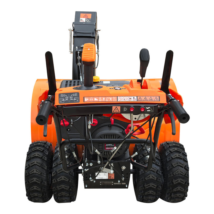 Souffleuse à neige 45 po, moteur à essence 420 cm3 15 CV, tarière dentelée, joystick, lumière DEL, poignée chauffante, TMG-GSBW45