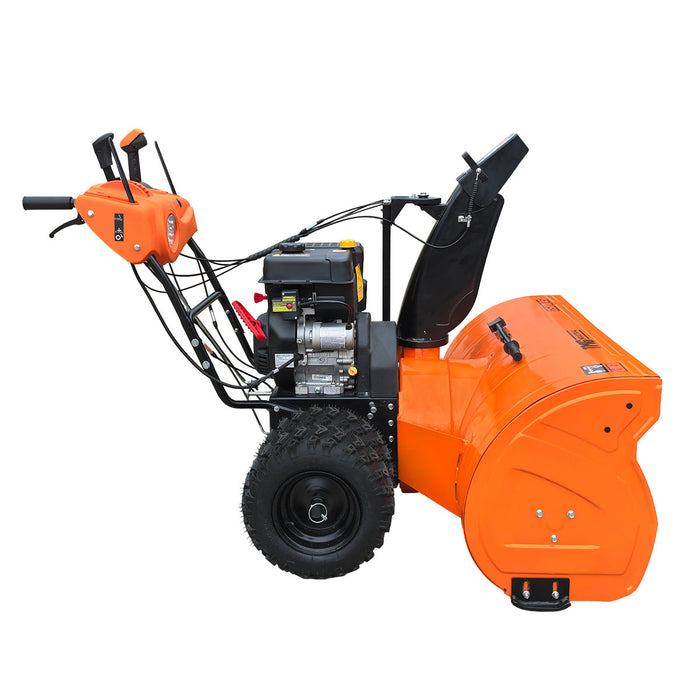 Souffleuse à neige 45 po, moteur à essence 420 cm3 15 CV, tarière dentelée, joystick, lumière DEL, poignée chauffante, TMG-GSBW45