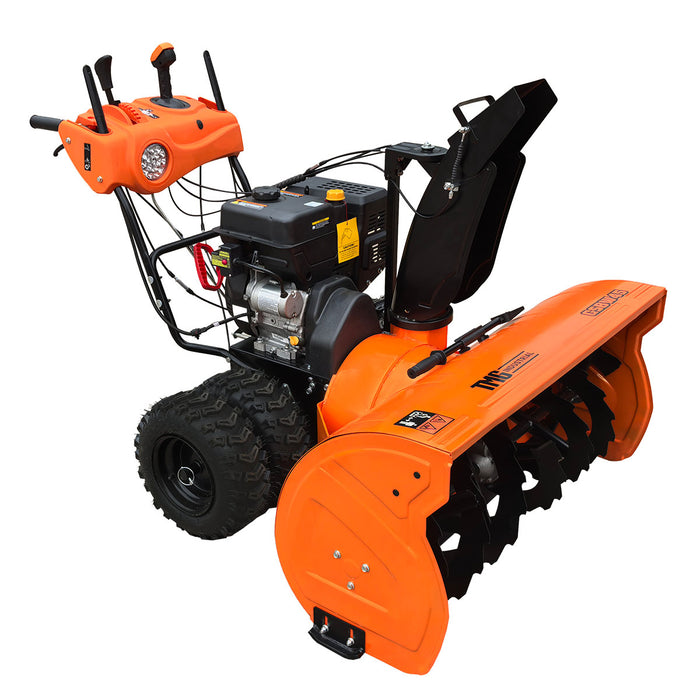 Souffleuse à neige 45 po, moteur à essence 420 cm3 15 CV, tarière dentelée, joystick, lumière DEL, poignée chauffante, TMG-GSBW45