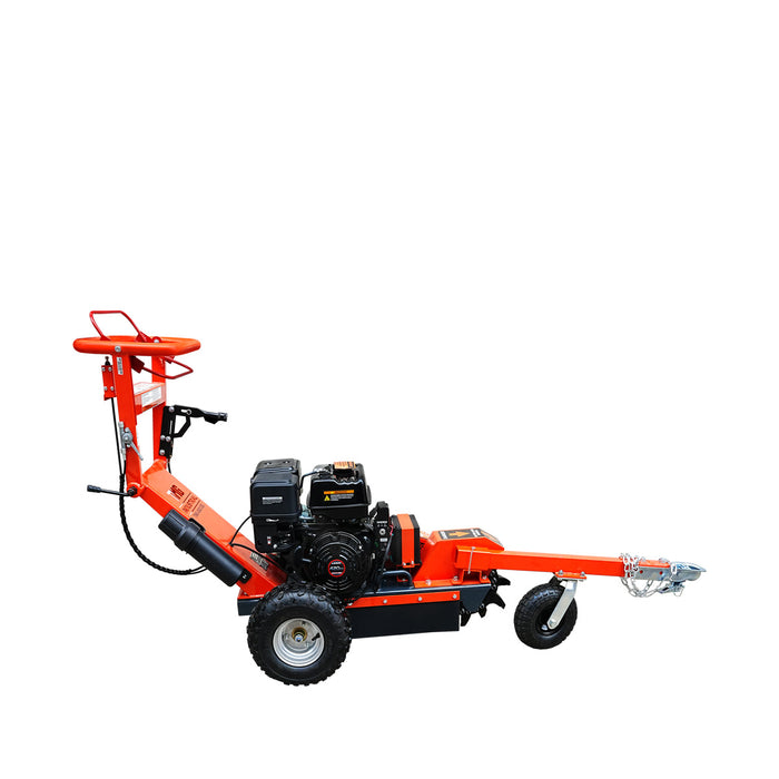 Walk Behind Gas Powered Stump Grinder, ATV/UTV Tow Bar, 12 Carbide Teeth, 24" Cutting Capacity, 15 HP Gasoline Engine, TMG-GSG12EL