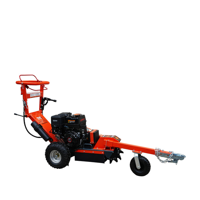 Walk Behind Gas Powered Stump Grinder, ATV/UTV Tow Bar, 12 Carbide Teeth, 24" Cutting Capacity, 15 HP Gasoline Engine, TMG-GSG12EL