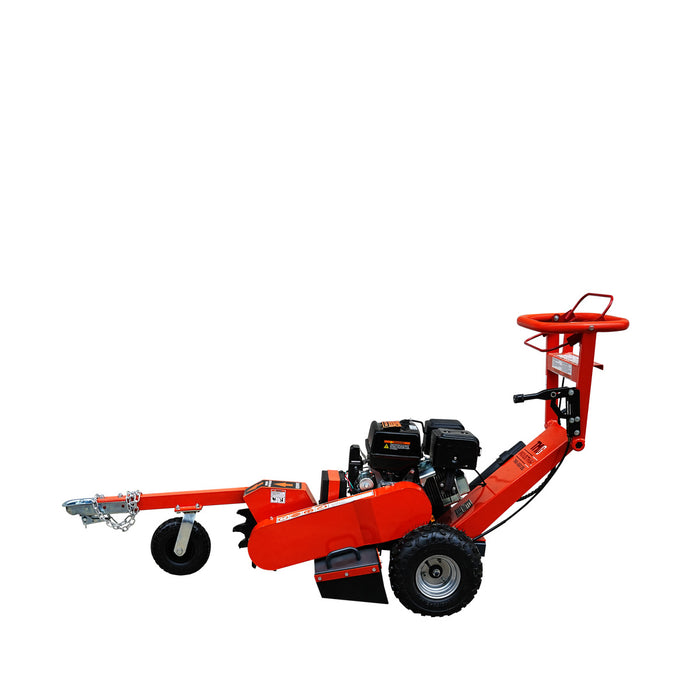 Walk Behind Gas Powered Stump Grinder, ATV/UTV Tow Bar, 12 Carbide Teeth, 24" Cutting Capacity, 15 HP Gasoline Engine, TMG-GSG12EL