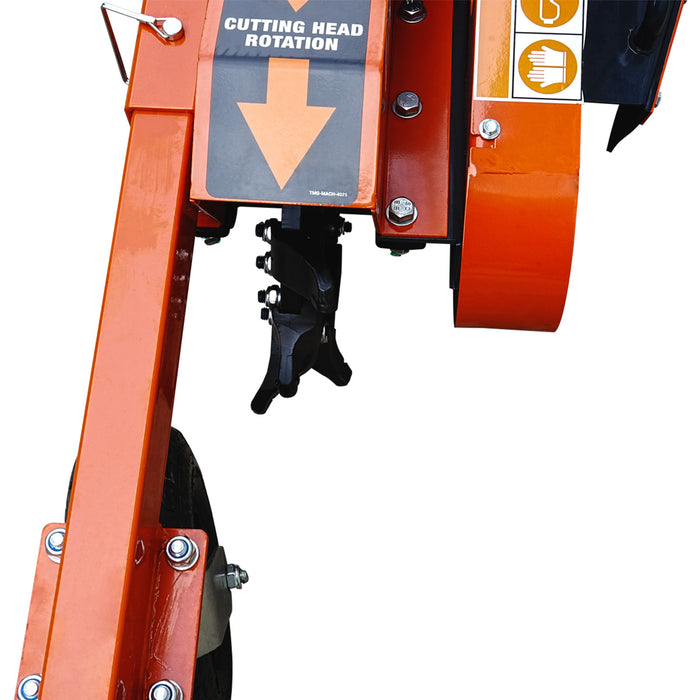 Walk Behind Gas Powered Stump Grinder, ATV/UTV Tow Bar, 12 Carbide Teeth, 24" Cutting Capacity, 15 HP Gasoline Engine, TMG-GSG12EL