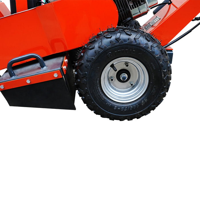Walk Behind Gas Powered Stump Grinder, ATV/UTV Tow Bar, 12 Carbide Teeth, 24" Cutting Capacity, 15 HP Gasoline Engine, TMG-GSG12EL