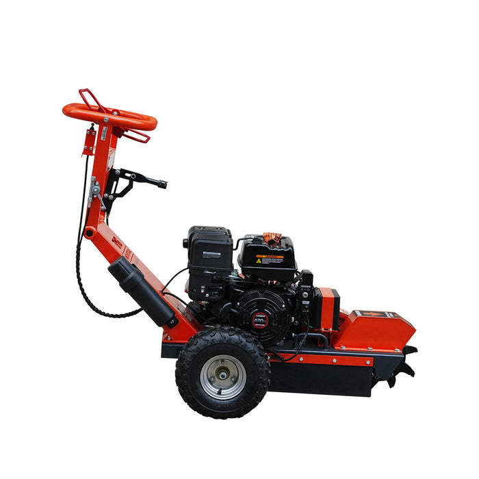 Walk Behind Gas Powered Stump Grinder, 9 Carbide Teeth, 24" Cutting Capacity, 15 HP Gasoline Engine, TMG-GSG9EL