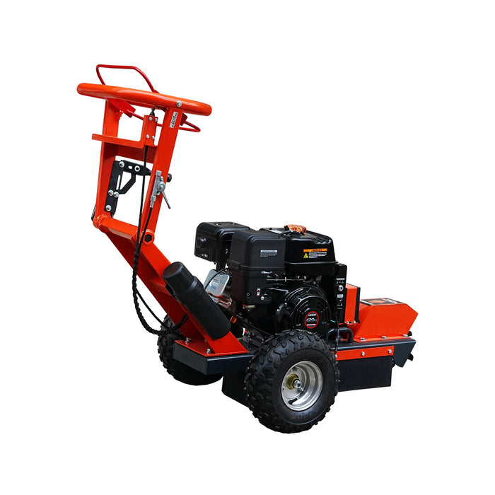 Walk Behind Gas Powered Stump Grinder, 9 Carbide Teeth, 24" Cutting Capacity, 15 HP Gasoline Engine, TMG-GSG9EL