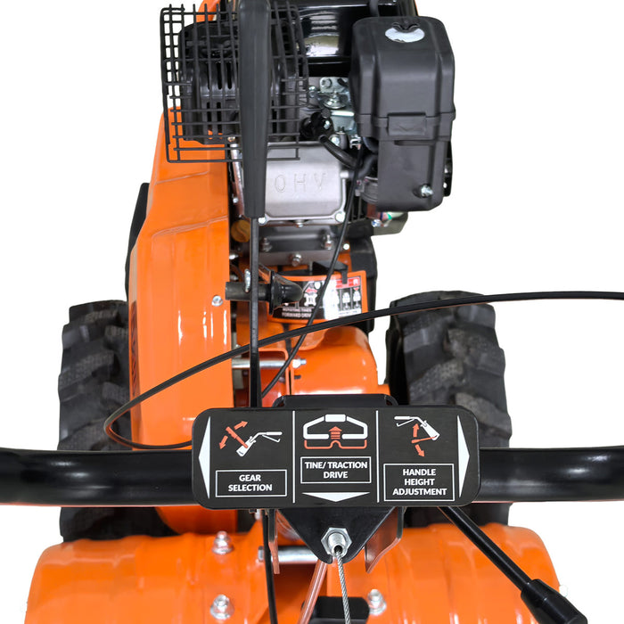 18" Self-Propelled Garden Tiller, Dual Rotation, 6.5” Tilling Depth, 196cc (6.5HP) Gas Engine, TMG-GT30