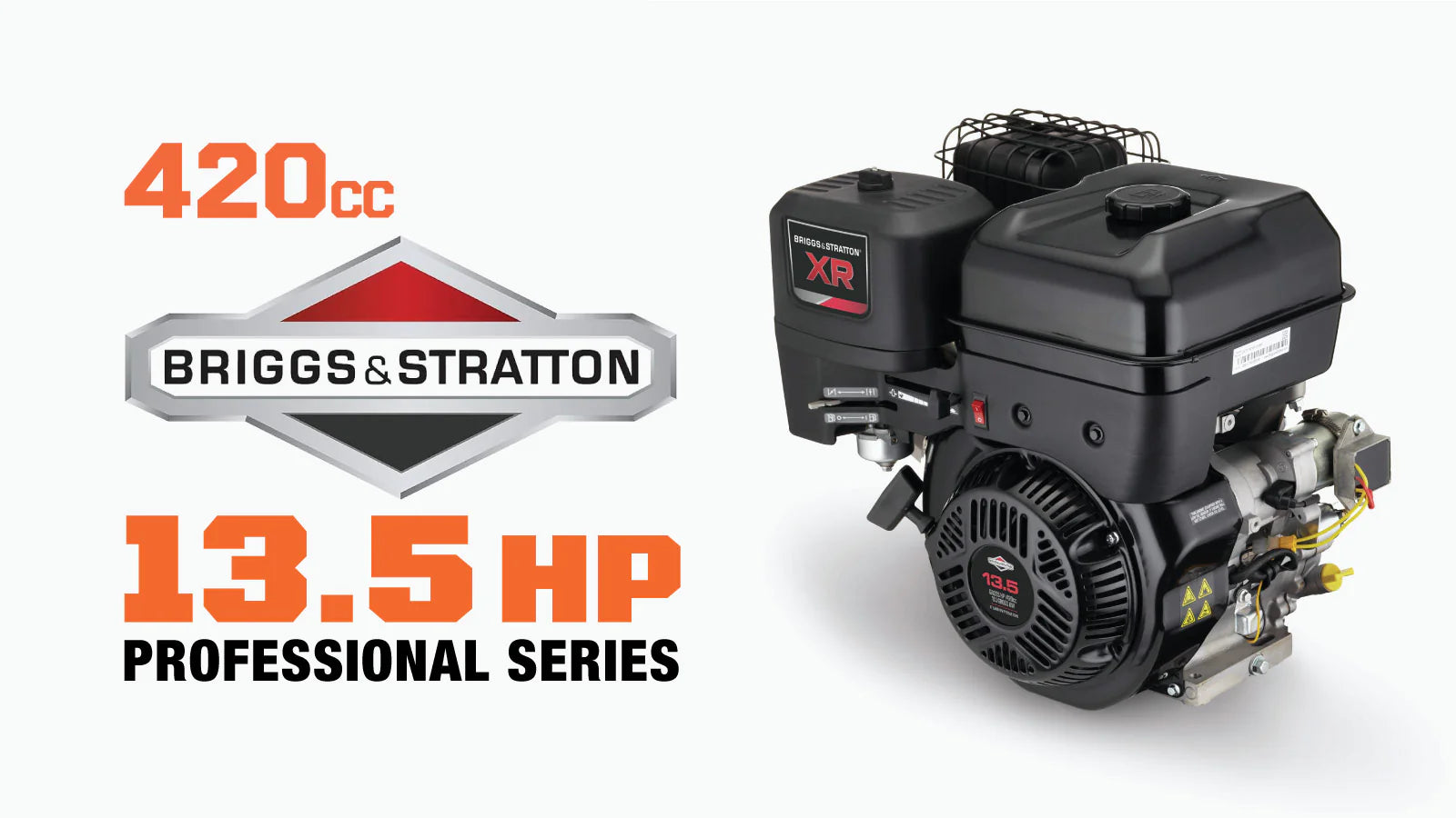 TMG Industrial Briggs & Stratton XR2100 Gas Engine, 13.5 HP, Magnetron® Electronic Ignition, Large Fuel Tank, Dura-Bore™ Cast Iron Sleeve, 21 Ft-Lbs Torque, Recoil Start, EPA Approved, TMG-GEB13-specifications-image