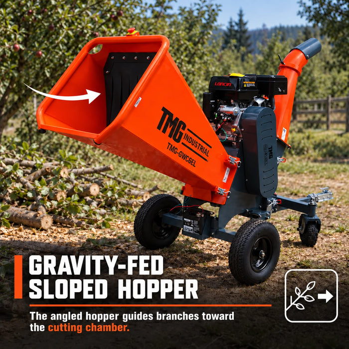 Heavy Series™ 6" Wood Chipper, 15 HP Gas Engine with E Start, ATV/UTV Tow-Behind, 12'' Reversible Blade TMG-GWC6EL