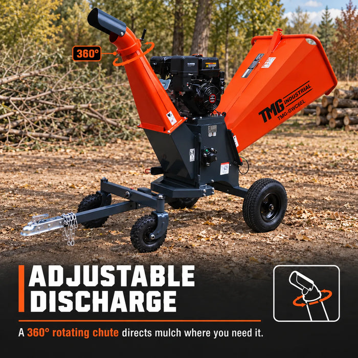 Heavy Series™ 6" Wood Chipper, 15 HP Gas Engine with E Start, ATV/UTV Tow-Behind, 12'' Reversible Blade TMG-GWC6EL
