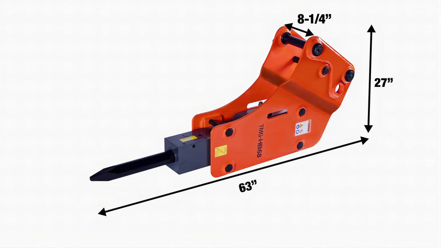 4-7 Ton Excavator/Backhoe Hydraulic Breaker, 2-3/4" Moil Point Chisel TMG-HB68