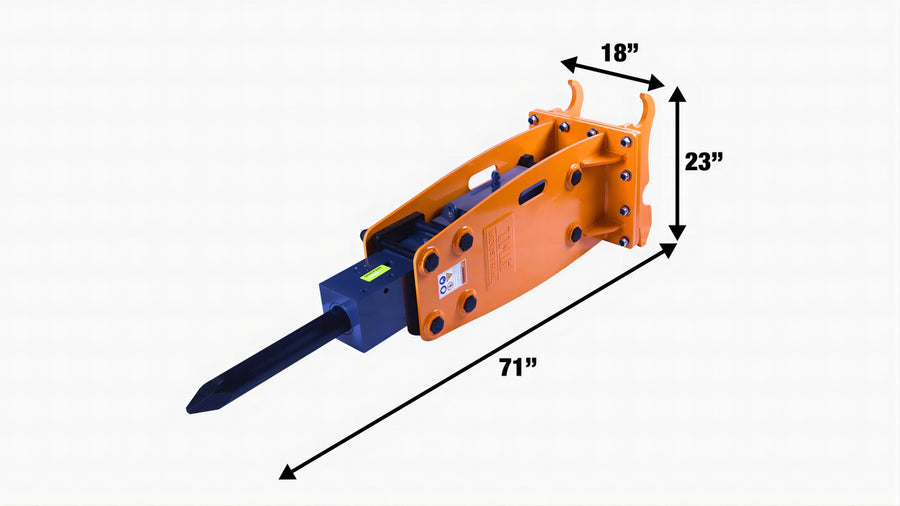 6-9 Ton Excavator/Backhoe Hydraulic Breaker, Q/C, 3" Moil Point Chisel TMG-HB90Q