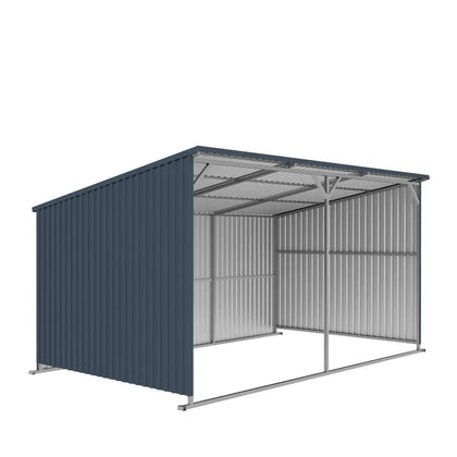 12' x 20' Horse Run-In Shed with Portable Skid Mount and Wide Front Opening for Livestock Shelter TMG-MSL1220