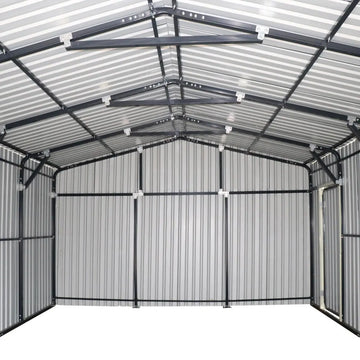TMG 16' x 24' Metal Garage Shed, Double Front Side Doors, 384 Sq-Ft - Main Image
