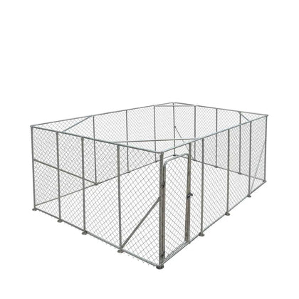 20' x 20' Outdoor Dog Kennel Playpen, Outdoor Dog Runner, Pet Exercise House, Lockable Gate, 6' Chain-Link Fence, TMG-DCP2020