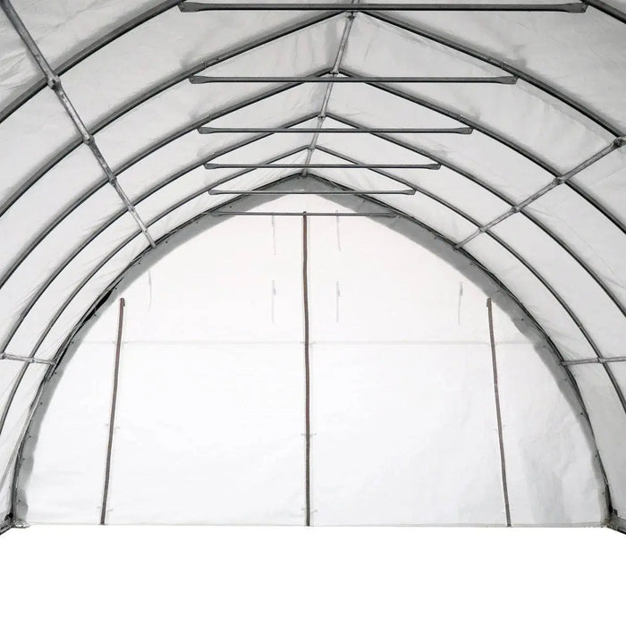 20' x 40' Arch Wall Peak Ceiling Storage Shelter with Heavy Duty 17 oz PVC Cover & Drive Through Doors, TMG-ST2042PV (Previously ST2041PV)