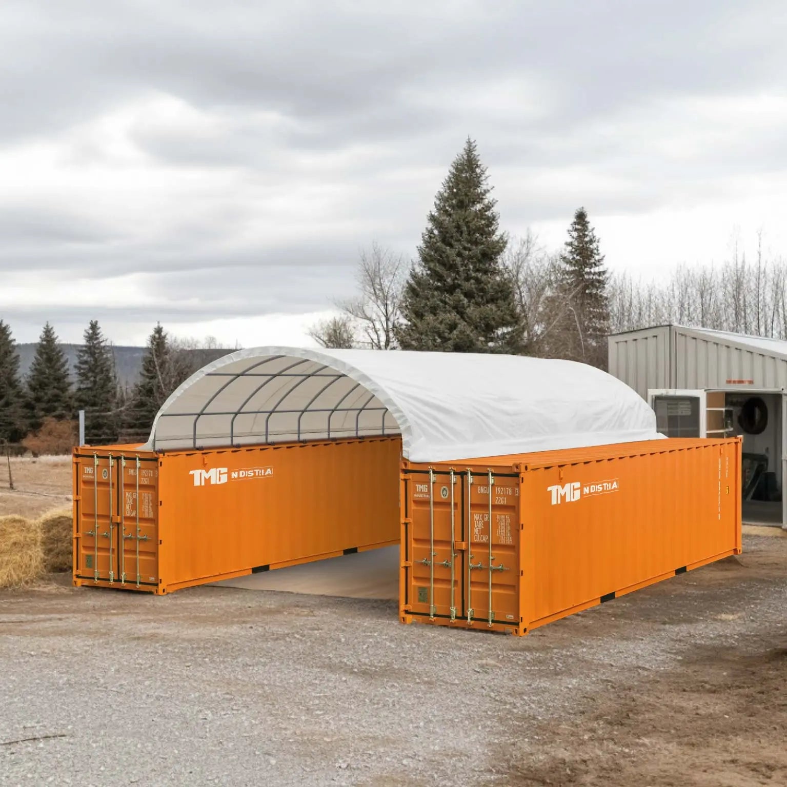 TMG Industrial 20' x 40' PVC Fabric Container Shelter, Fire Retardant, Water Resistant, UV Protected, TMG-ST2041CV(Previously ST2040C)