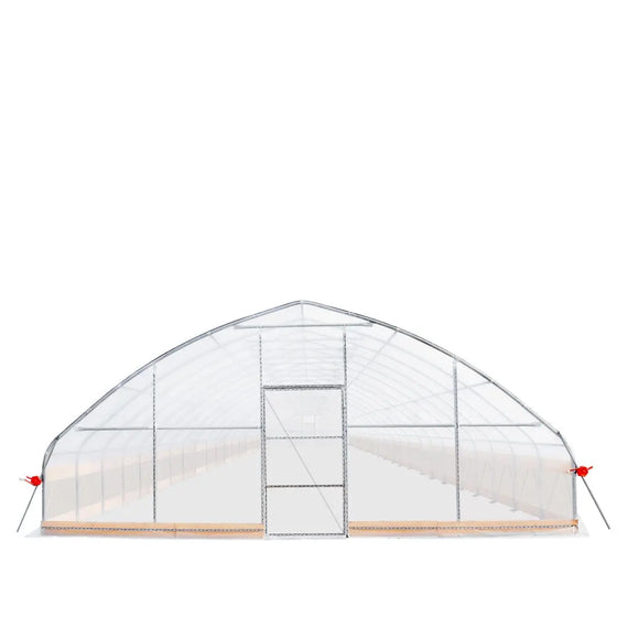 TMG Industrial 25’ x 80’ Tunnel Greenhouse Grow Tent w/6 Mil Clear EVA Plastic Film, Cold Frame, Hand Crank Roll-Up Sides, Peak Ceiling Roof, TMG-GH2580