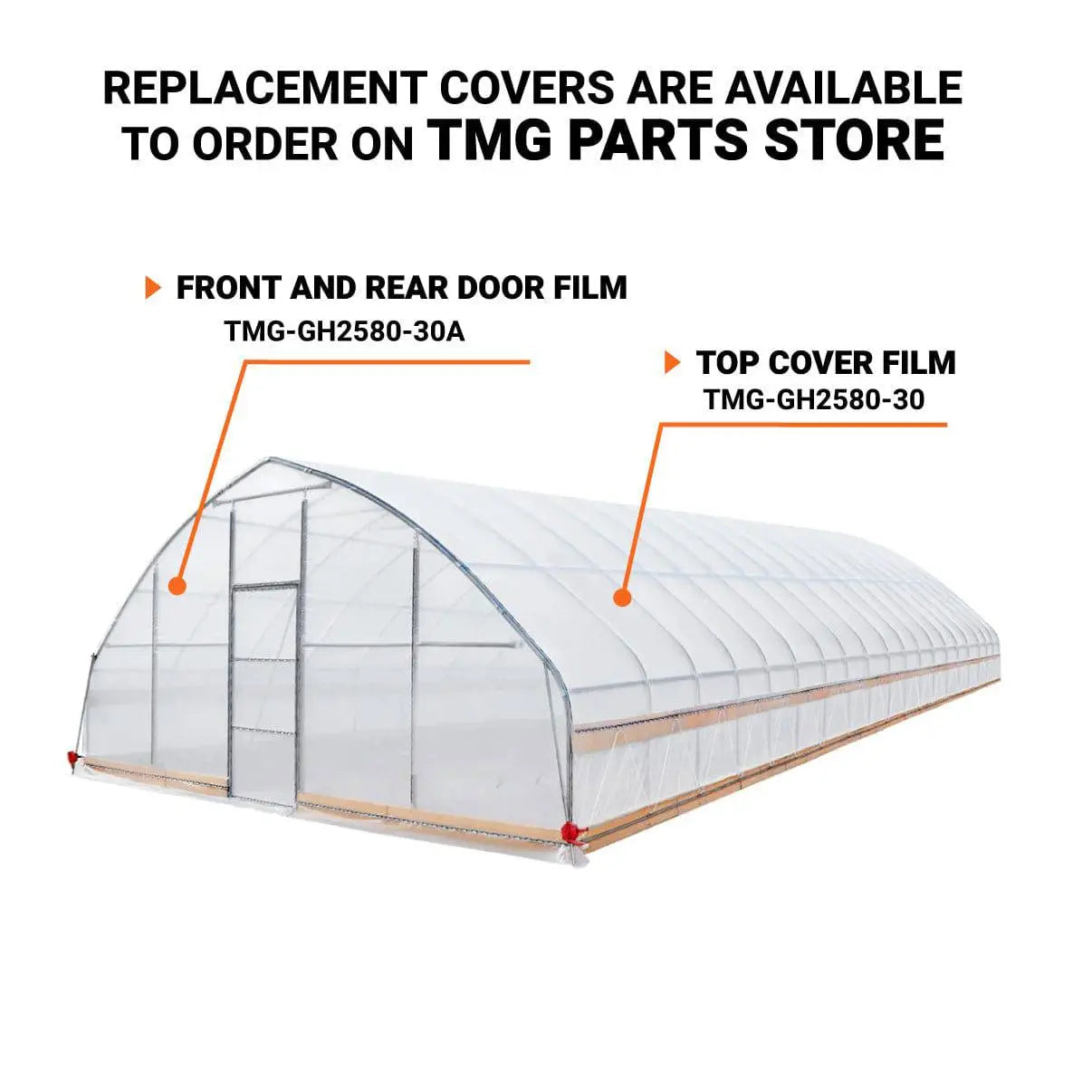 25' x 80' Tunnel Greenhouse Grow Tent w/6 Mil Clear EVA Plastic Film, Cold Frame, Hand Crank Roll-Up Sides, Peak Ceiling Roof, TMG-GH2580-V2