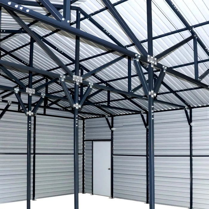 30' x 50' Metal Garage Shed Steel Building, 35 PSF Snow Load Rated, 10' Front Doors, Side Entry Door, Engineering Drawing TMG-MSE3050-SR35