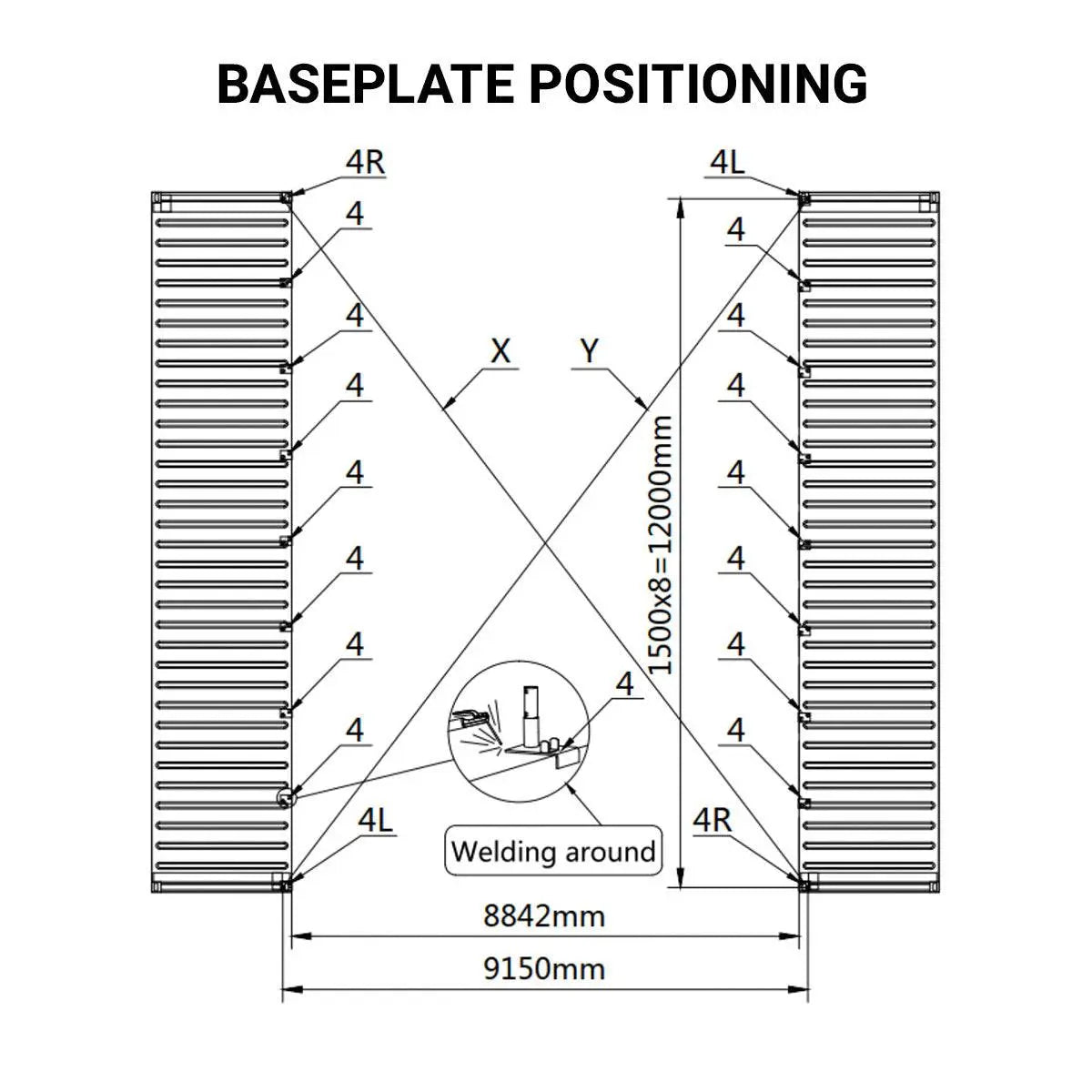 TMG Industrial 30' x 40' Peaked Roof Container Shelter with 11 oz PE Tarpaulin, TMG-ST3040C