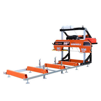 40" Portable Sawmill, 13' Track Length, 24 HP V-Twin Engine, 4-Post Carriage, 10 L Water Tank, EPA Certified Fuel Tank, TMG-PSM38
