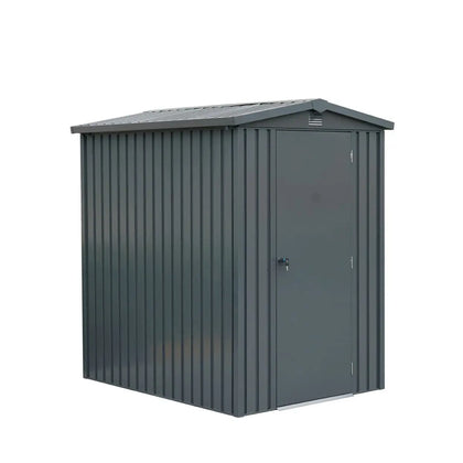 Abri de jardin en métal TMG Heavy Series™ 1,5 x 1,8 m à toit à deux pentes, Métal ondulé galvanisé, Conception de toit à deux pentes, Deux évents, TMG-MS0506