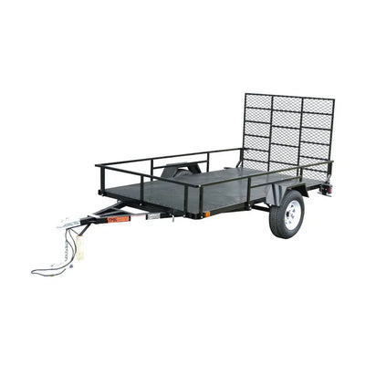 TMG Industrial 6’ x 10’ Single Axle Utility Trailer w/Ramp, 2500 Lb Payload Capacity, Robust Construction, Powder Coated, LED Lights, Spacious Interior, 2” Coupler, TMG-UT610