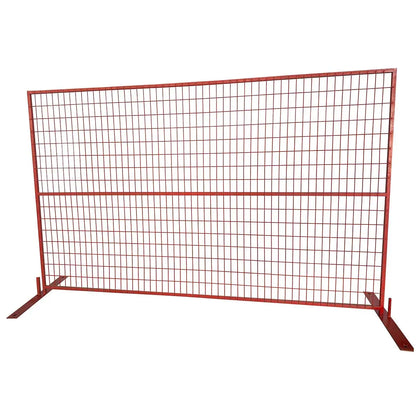 6' x 10' Temporary Construction Metal Fence Panel w/Top Clips & Base Feet, Premium PVC Coating TMG-FMC29-45