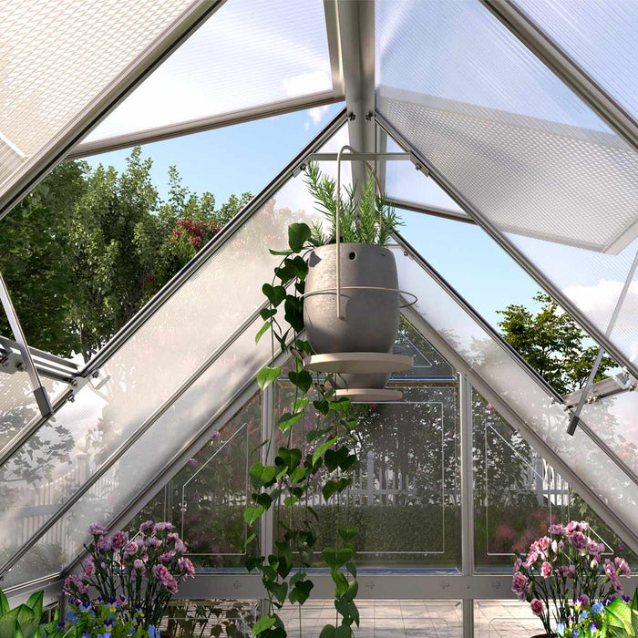 6’ x 16’ Crystal Clear Greenhouse, Aluminum Frame, Integrated Gutter