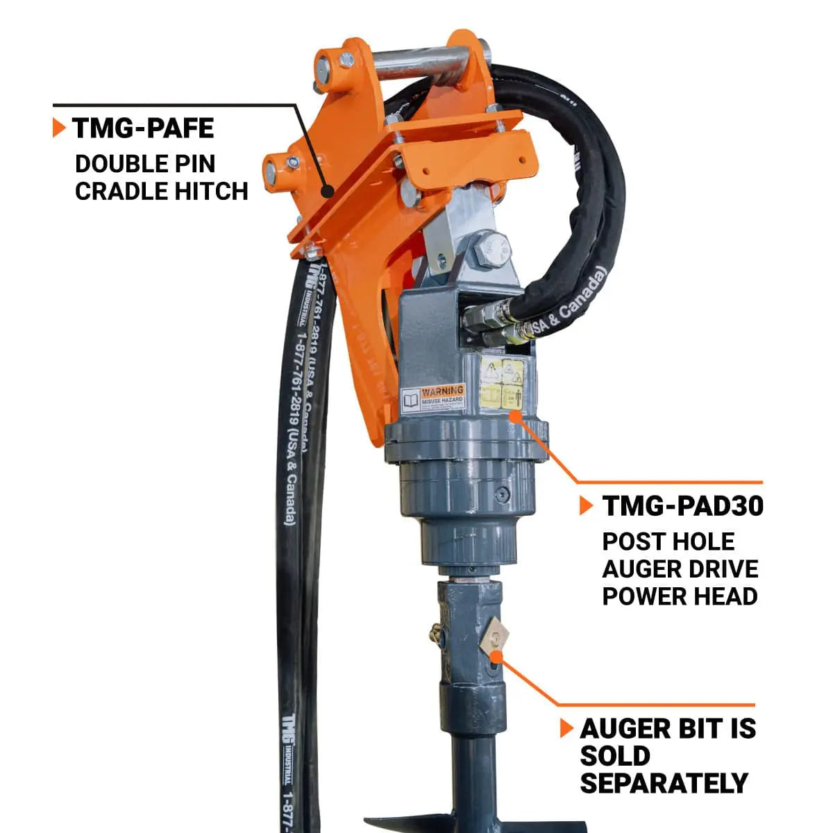 Hydraulic Post Hole Auger Drive Power Head, 7-20 GPM