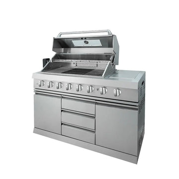 Stainless Steel Outdoor Kitchen, Main Burners, Rear Side