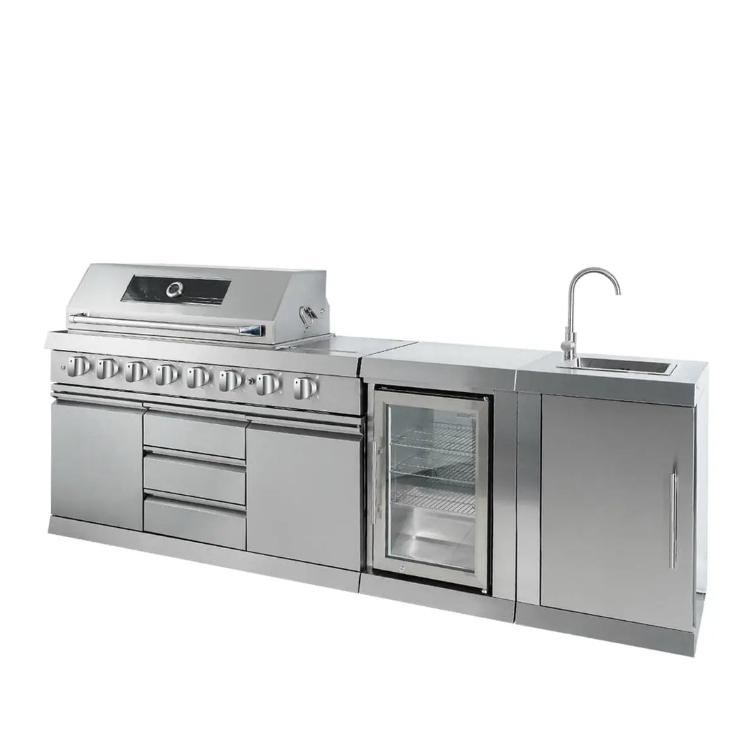 Stainless Steel Outdoor Kitchen, Main Burners, Rear Side