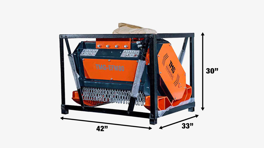 TMG Industrial 30" Excavator Forestry Brush Mulcher, 6-10 Ton Carrier, 4" Dia. Capacité de coupe, moteur à piston hydraulique, TMG-EFM80