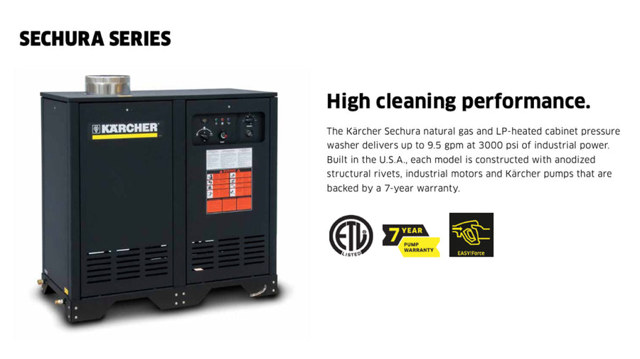 Kärcher Sechura LP Gas Heated Cabinet Pressure Washer, Electric, Belt Drive, 4.8 GPM, 3000 PSI, Mfr Model #HDS 4.8/30 Eh ST LP, TMG-KA4830