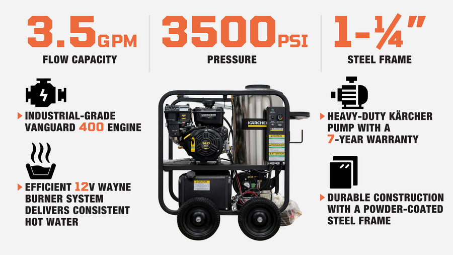 Kärcher Professional 3500 PSI GPM Hot Water Pressure Washer, Vanguard ® Engine, 12V Wayne Burner, Mfr Model # HDS 3.5/35 PE/V TMG-KA9067