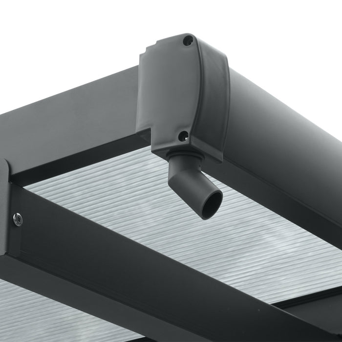 TMG Industrial 10' x 16' Aluminum Clear Carport, 6 mm twin-wall PC sheets, 6 horizontal cross beams, TMG-LCP16