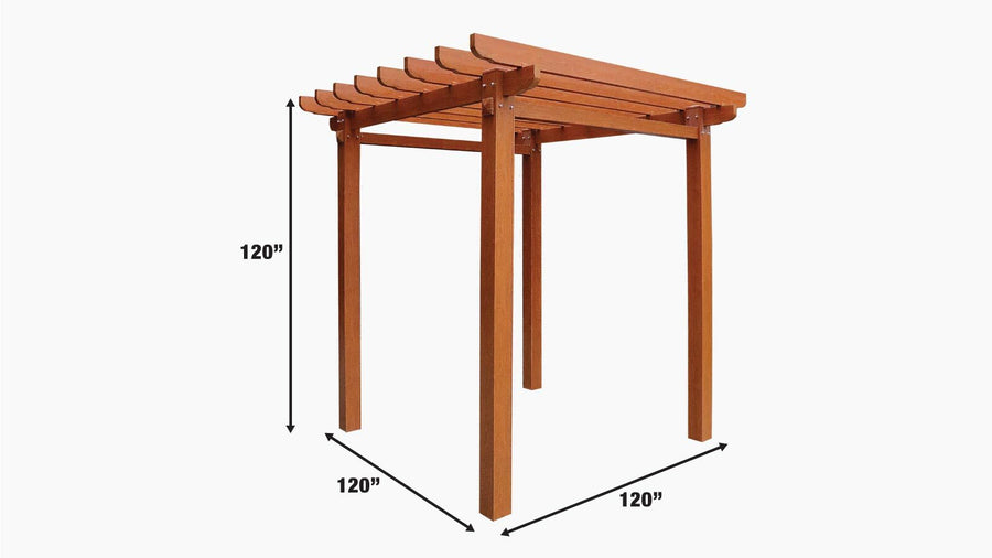 TMG LIVING 10' x 10' Wood Grain Aluminum Pergola, TMG-LPA10 (Discontinued – No Longer Available)