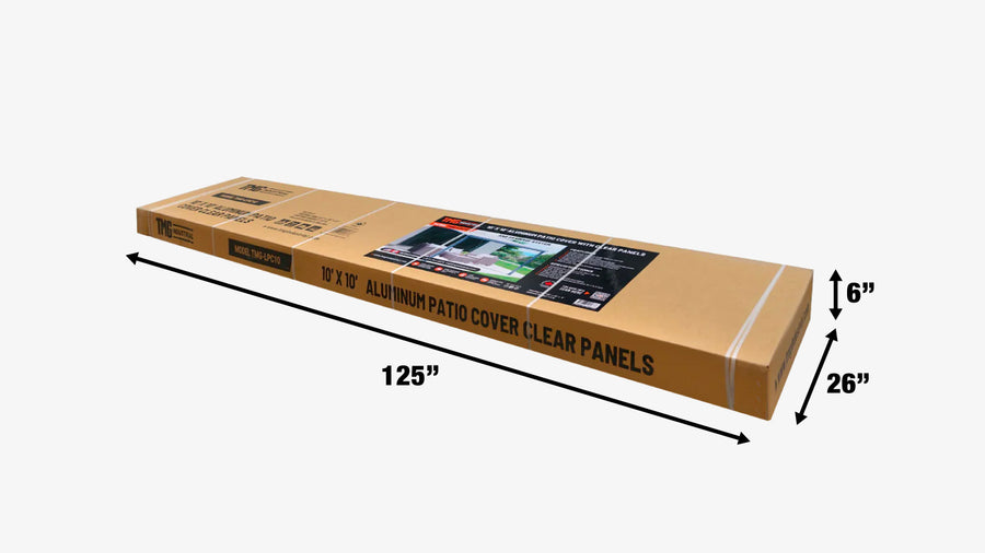 10' x 10' Aluminum Patio Cover with Clear Panels, TMG-LPC10