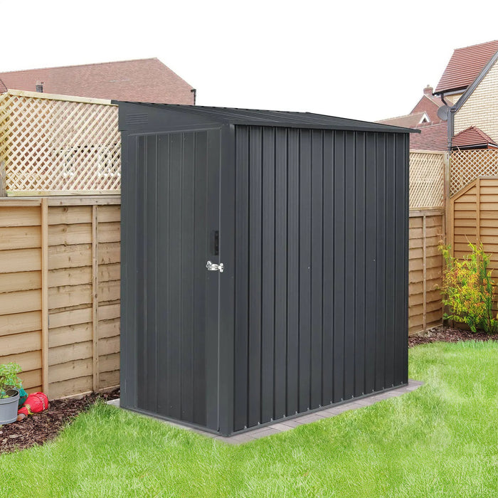 3' x 6' Galvanized Metal Pent Shed, 29 GA Corrugated Metal, 75" Upper edge, TMG-MS0306