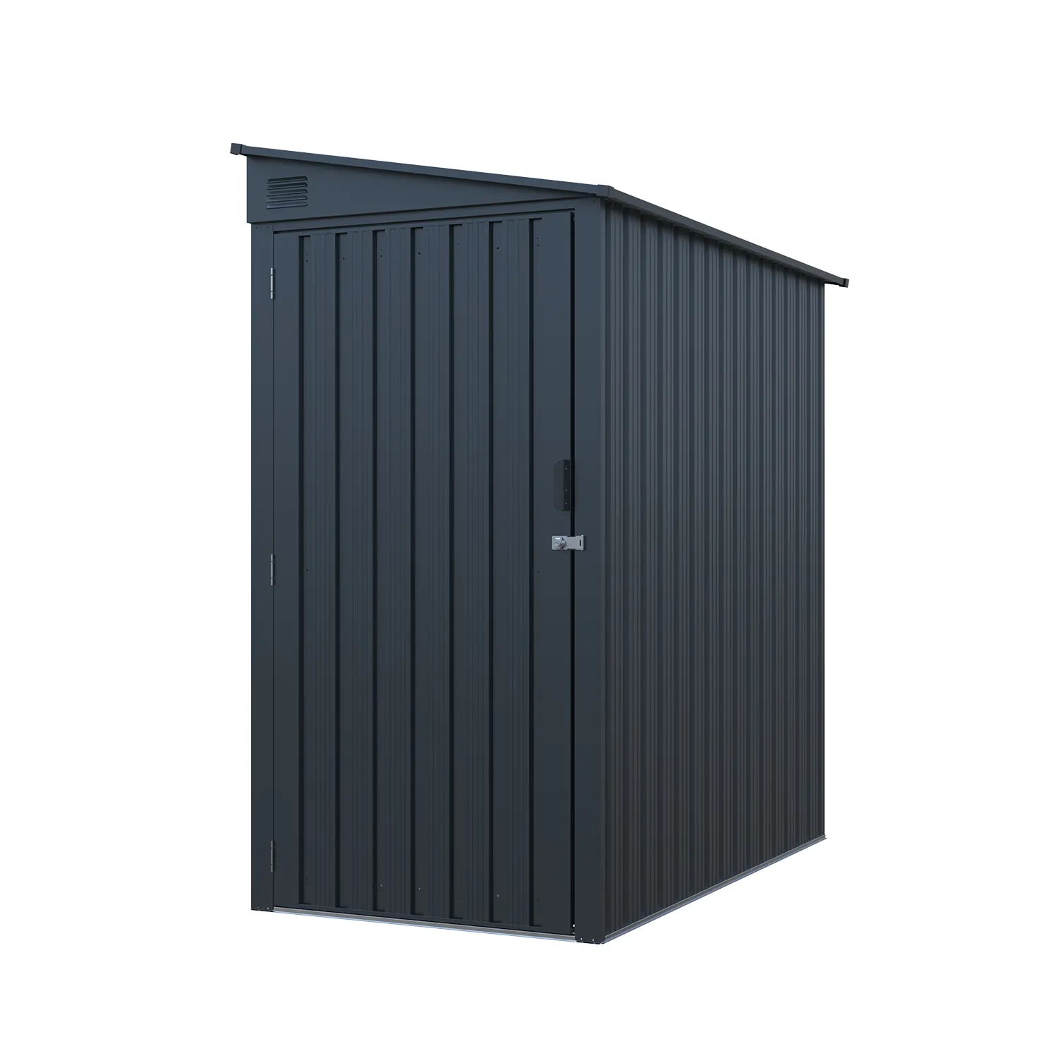 3' x 6' Galvanized Metal Pent Shed, 29 GA Corrugated Metal, 75