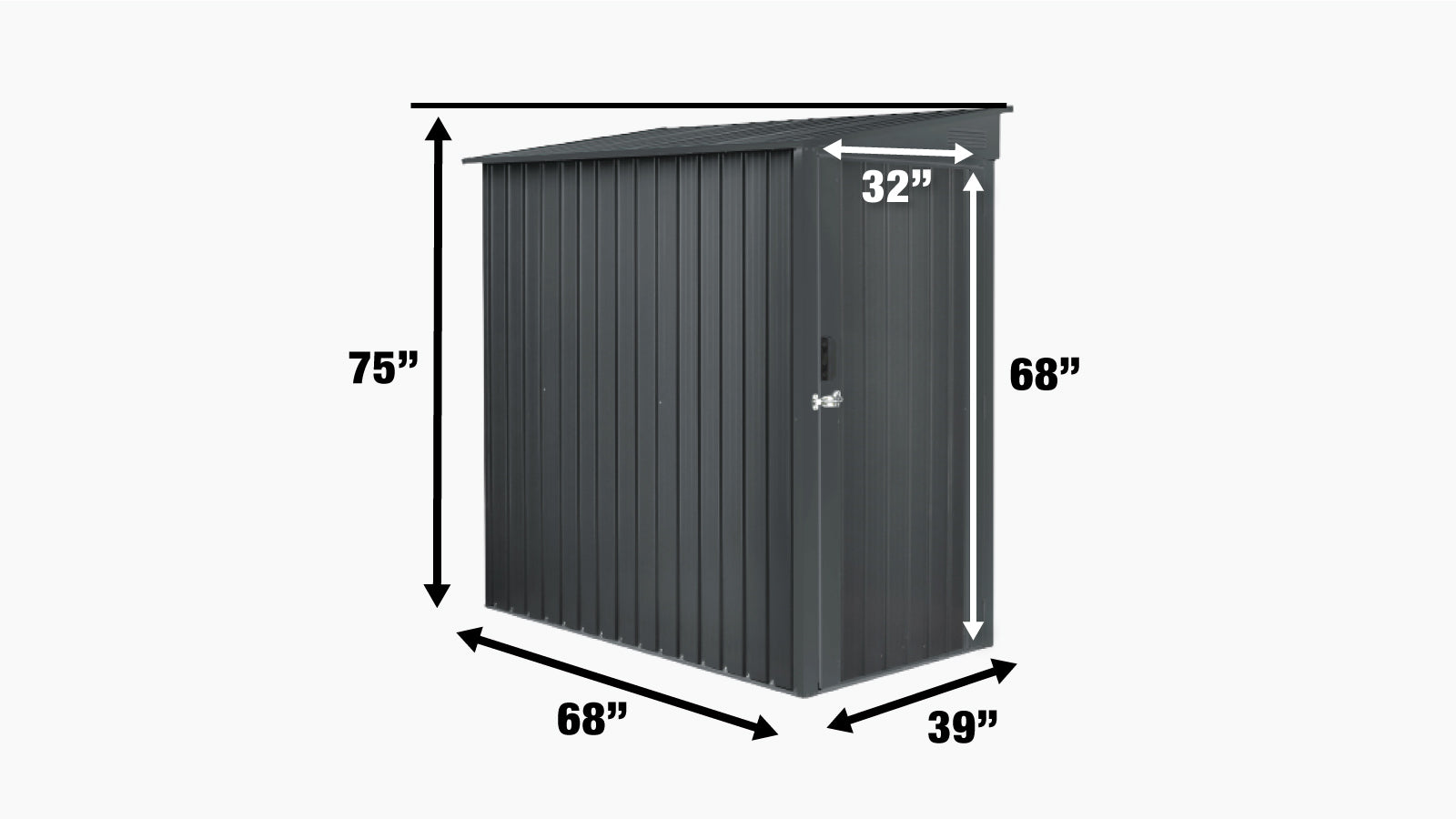 TMG Industrial 3' x 6' Hangar en métal galvanisé, métal ondulé 29 GA, bord supérieur 75