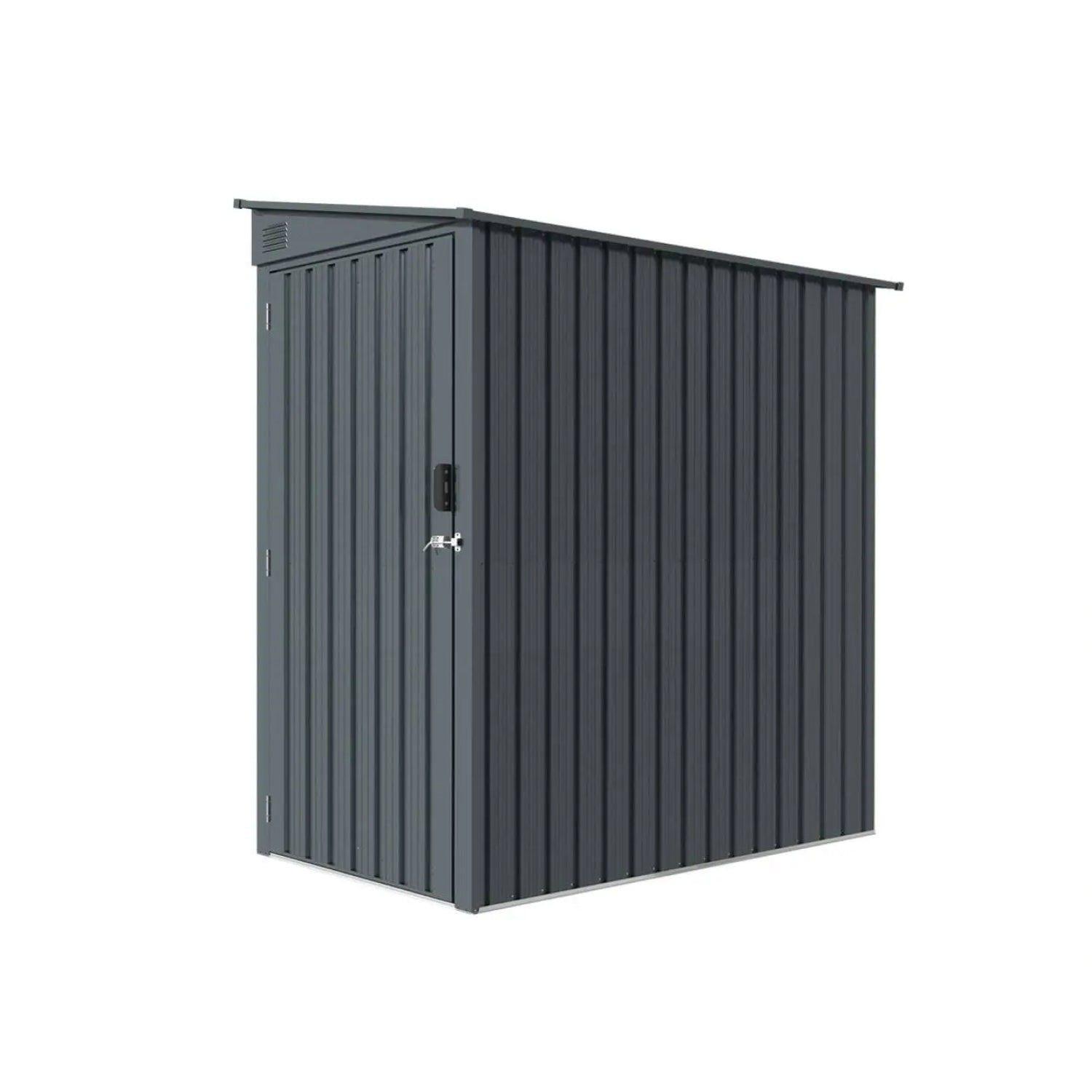3' x 6' Galvanized Metal Pent Shed, 29 GA Corrugated Metal, 75