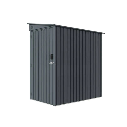 3' x 6' Galvanized Metal Pent Shed, 29 GA Corrugated Metal, 75" Upper edge, TMG-MS0306